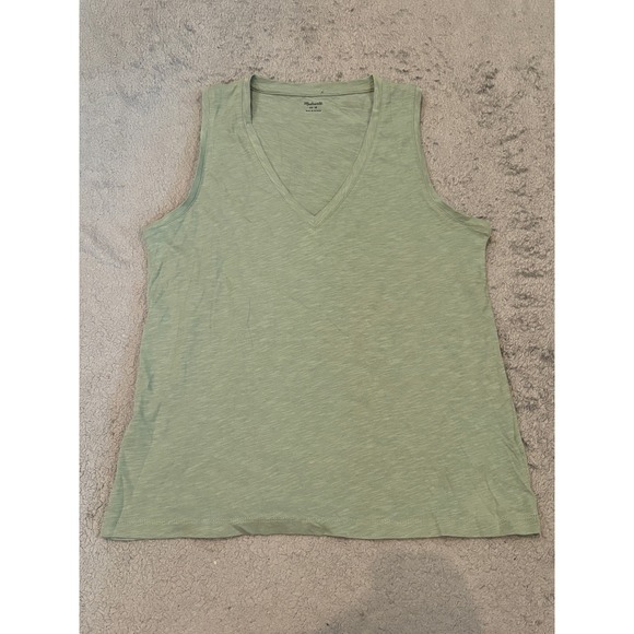 Madewell Tops - Madewell Whisper Cotton V-Neck Tank Top Washed Olive Green K7393 Mens Size M New